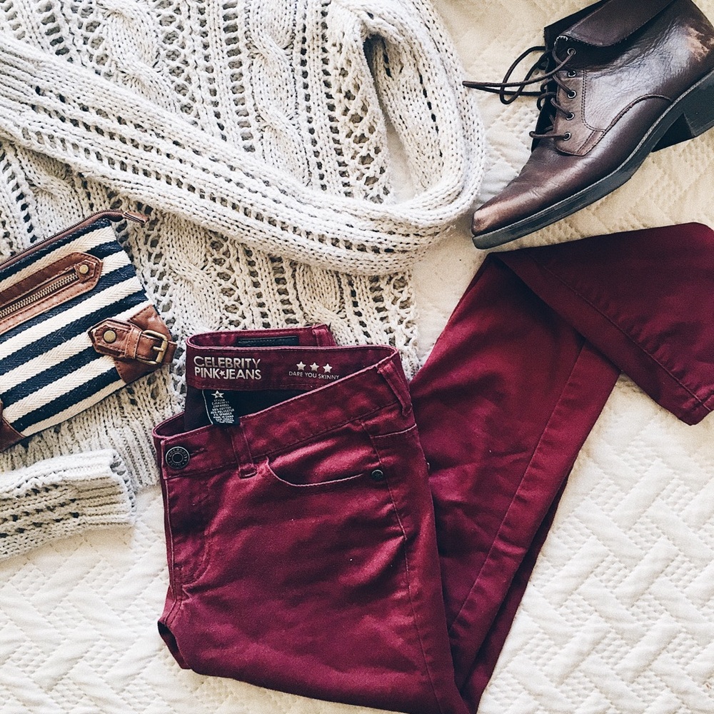 🌸 Maroon Celebrity Pink Skinny Jeans / Size 5